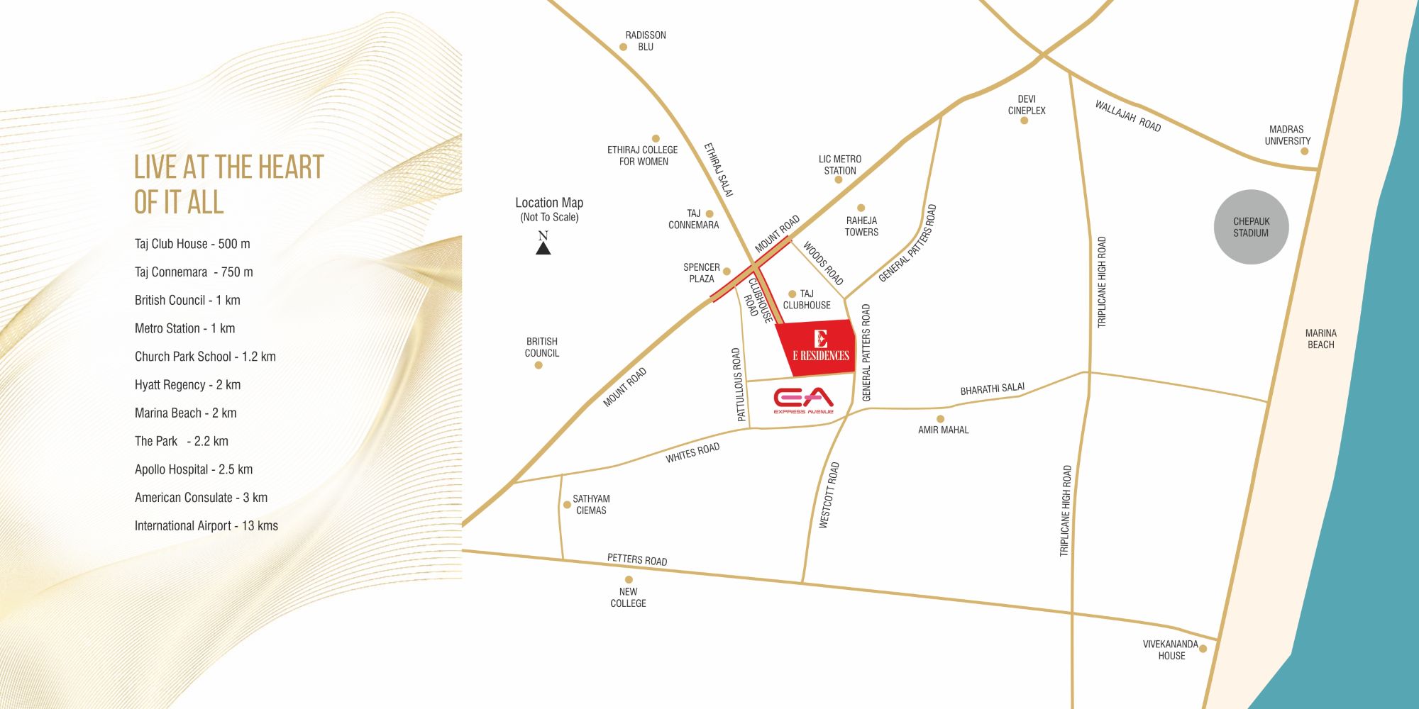 E Residences Anna Salai Chennai Location Map